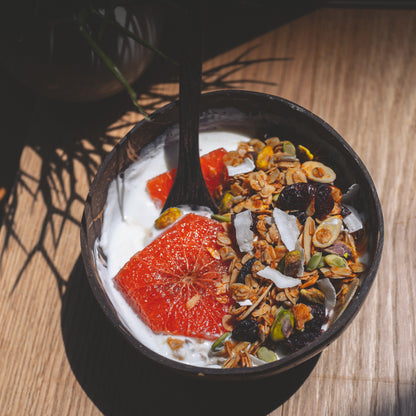 Enso Pistachio &amp; Sea Salt granola in yogurt bowl